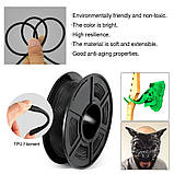 Пластик SUNLU TPU-SILK Black, Classic Spool, 1.75mm, 1kg, 210-240°C, Чорний філамент для 3Д-друку, фото 3