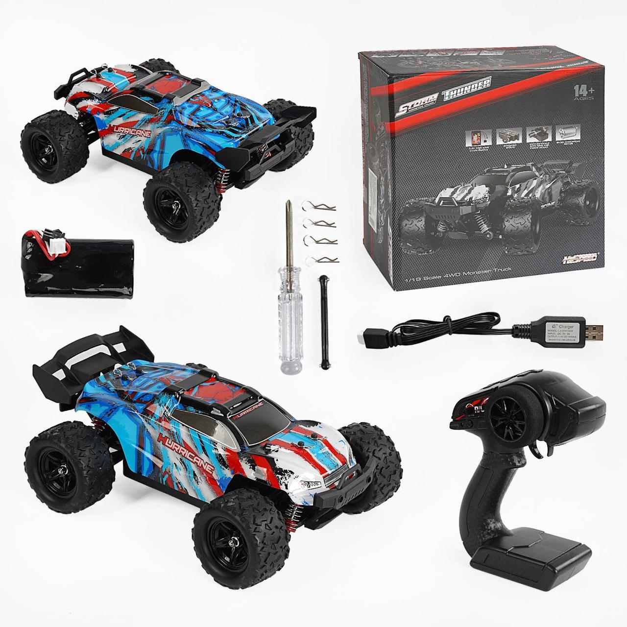 Машина на радіокеруванні HS 18321 акумулятор 7.4 V, USB-кабель, пульт 2.4 G, протиударний корпус, гумові шини, швидкість до 36