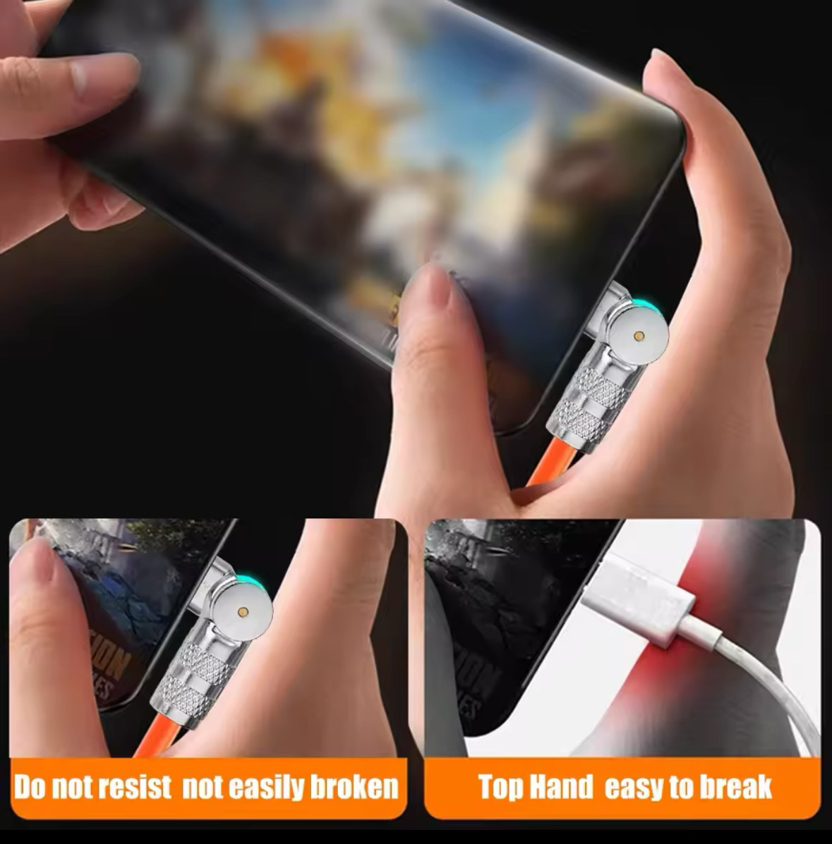 Зарядний кабель Lightning для iPhone, довжина 2 метри, кабель швидкого заряджання, помаранчевий