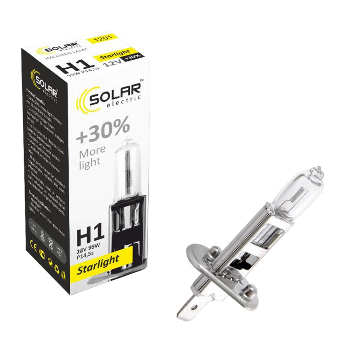 Галогенова лампа Solar H1 12V 55W P14.5s Starlight +30%, фото 1