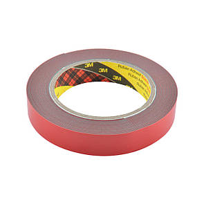 Стрічка клеюча двостороння 3M, темно-сіра, 25ммx5м, блістер, 1шт