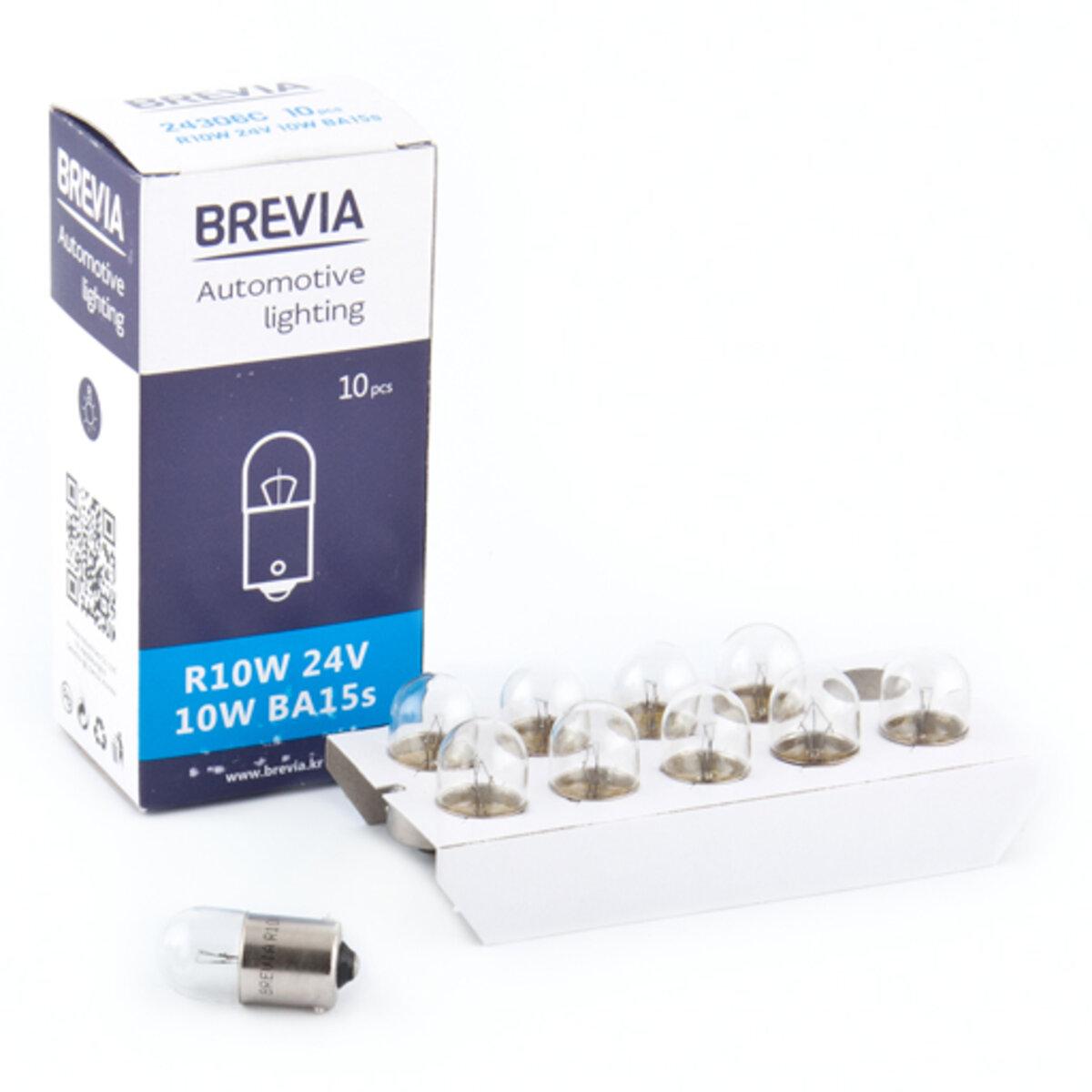 Лампа розжарювання Brevia R10W 24V 10W BA15s CP, 10шт, фото 1