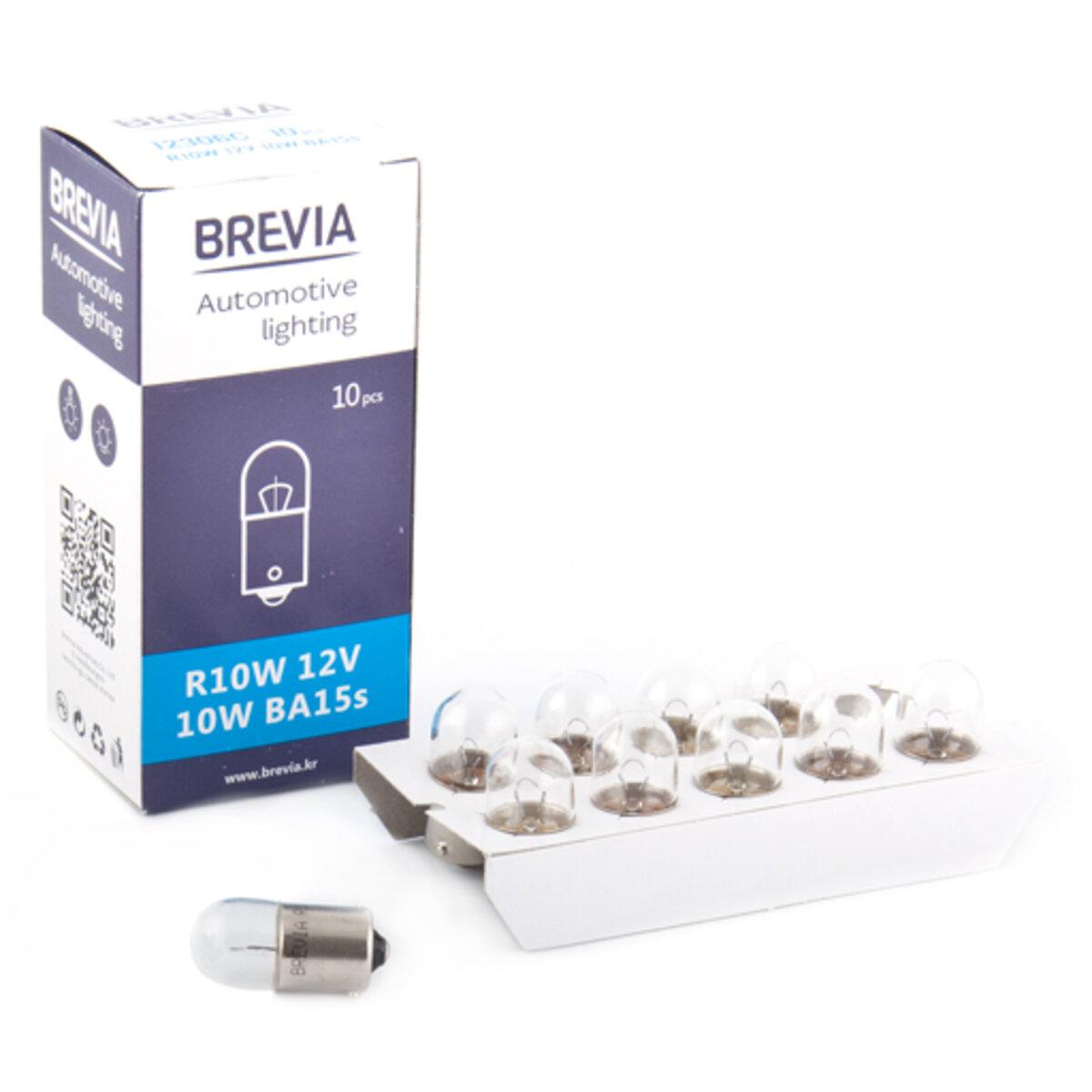 Лампа розжарювання Brevia R10W 12V 10W BA15s CP, 10шт, фото 1