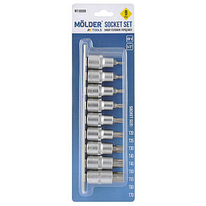 Набір головок торцевих TORX на планці Molder 1/2" CR-V 9шт