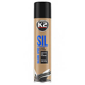 Змазка силіконова K2 Sil Spray 100% для гуми та пластику рідка прозора аерозоль 300мл