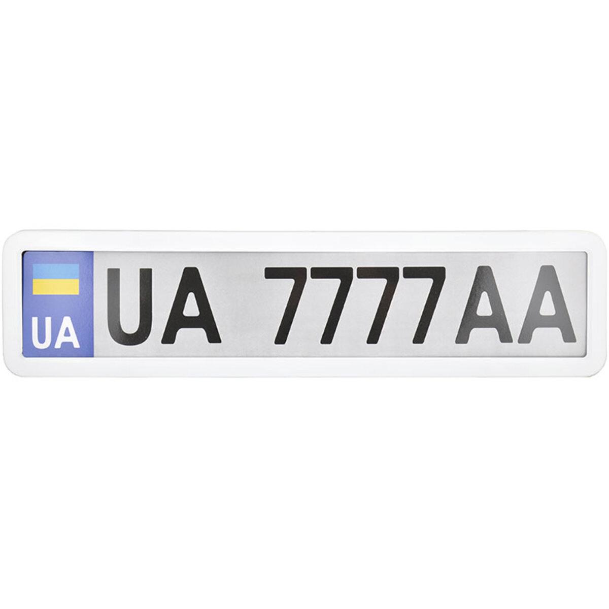 Рамка Сarlife під номер, біла глянцева, фото 1