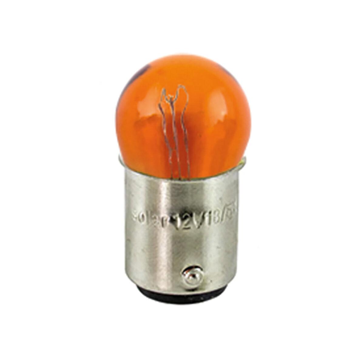 Лампа розжарювання Solar 12V 18/5W BAY15d Amber, 10шт, фото 1