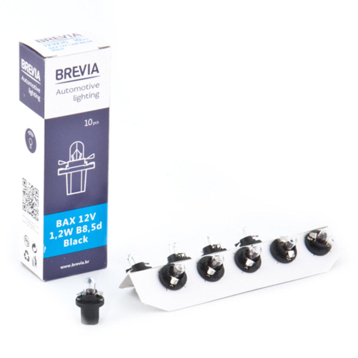 Лампа розжарювання Brevia BAX 12V 1.2W B8.5d Black CP, 10шт, фото 1