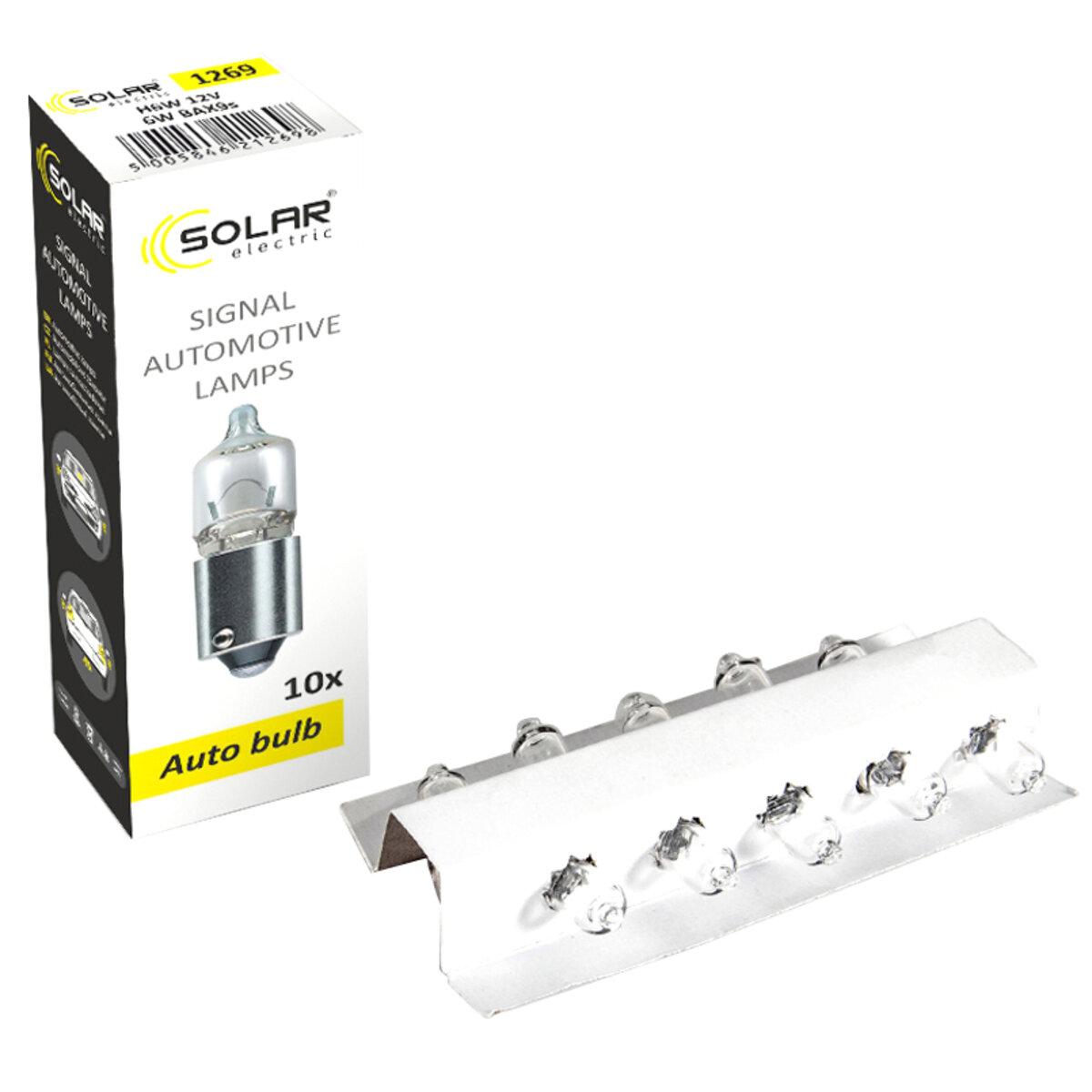 Галогенова лампа Solar H6W 12V BA9s, фото 1