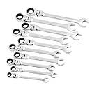 Набір ключів Winso PRO комбіновані з тріскачкою та карданом CR-V 10шт (8-10-12-13-14-15-16-17-19мм), фото 3