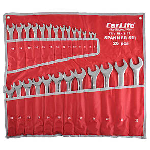 Набір ключів Carlife CR-V, 6-32мм, 26шт