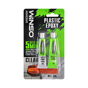 Двокомпонентний епоксидний клей Winso Plastic Epoxy прозорий, 20г