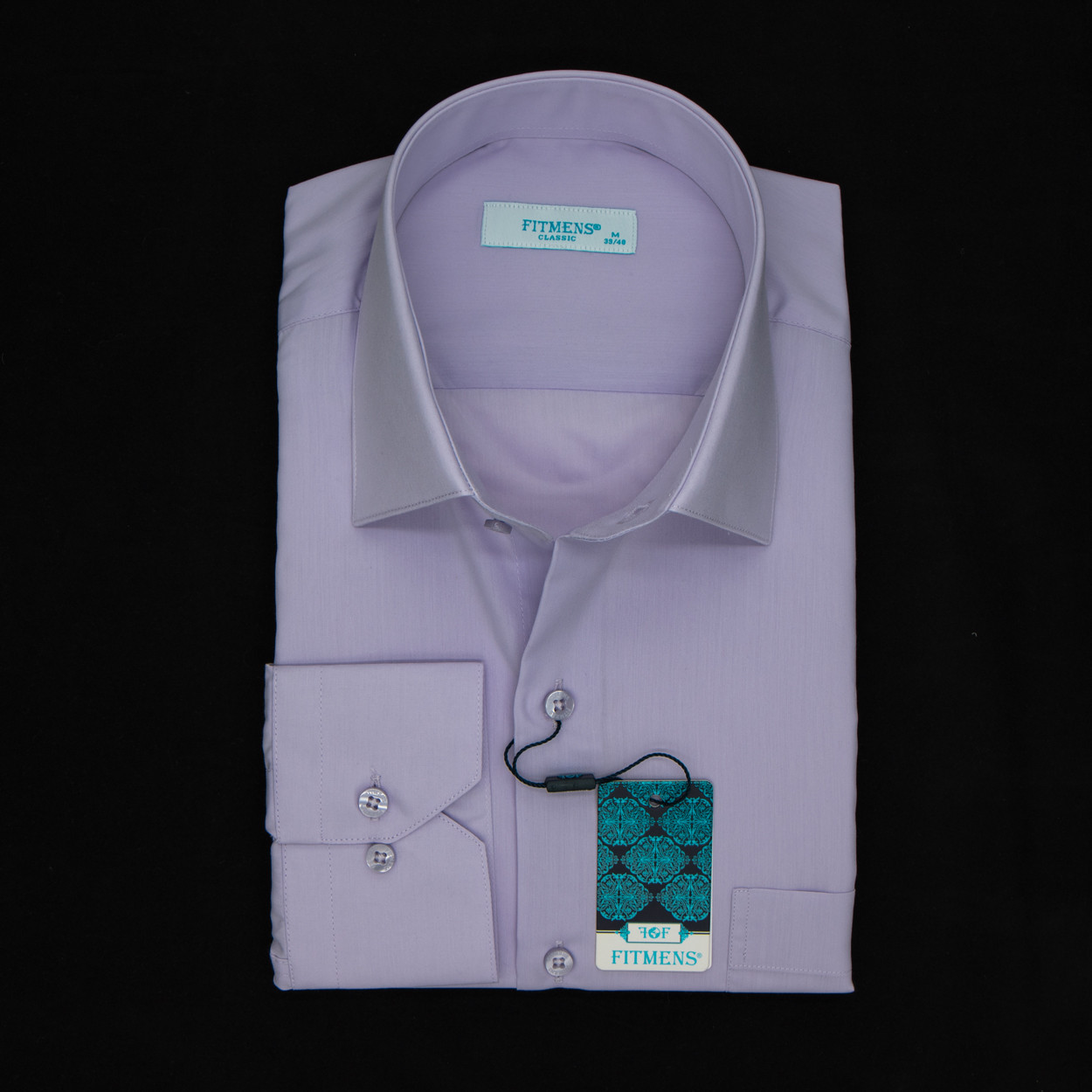 Сорочка чоловіча, прямого покрою, з довгим рукавом, FITMENS FS-001545 E31347 Lila 80% бавовна 20% поліестер