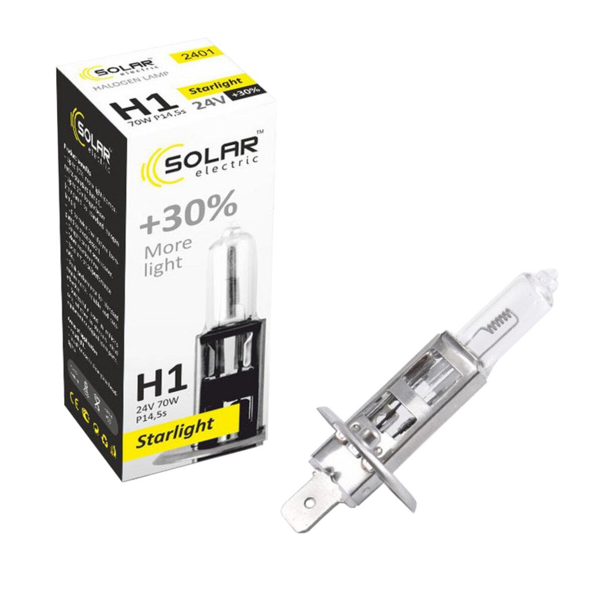 Галогенова лампа Solar H1 24V 70W P14.5s Starlight +30%, фото 1