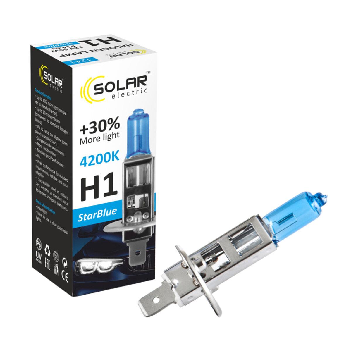 Галогенова лампа Solar H1 12V 55W P14,5s StarBlue 4200K, фото 1
