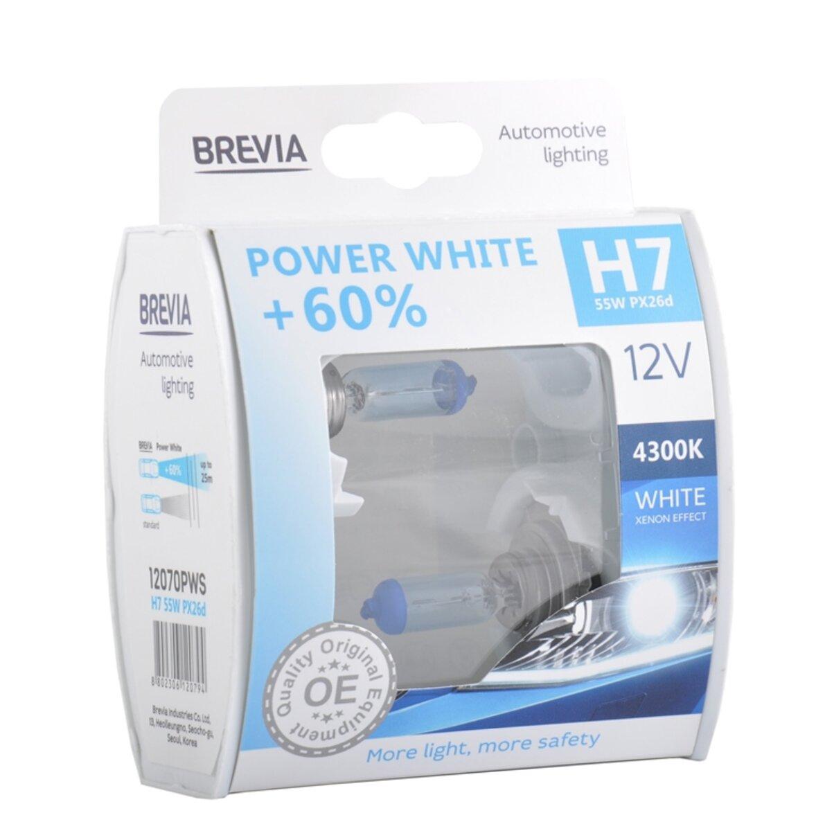 Галогенова лампа Brevia H7 12V 55W PX26d Power White +60% 4300K S2, фото 1
