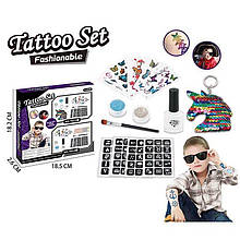 Дитячий набір тату 763-3, 4 аркуші з трафаретами, 5 аркушів із тату