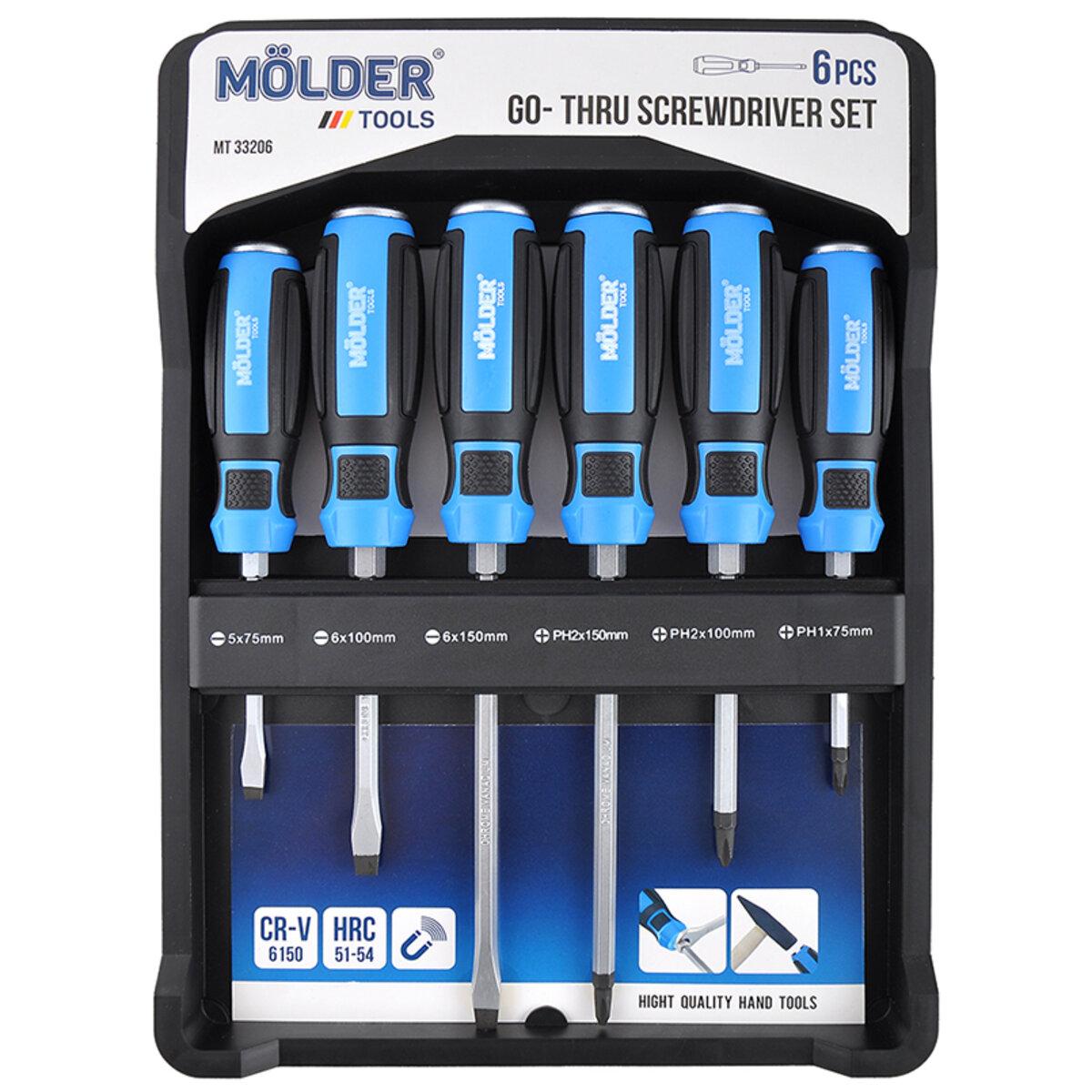 Набір викруток Molder ударні з шестигранною опорою 6шт MT33206, фото 1