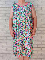 Нічна сорочка жіноча без рукава батал бамбук