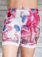 Женские панталоны короткие розовые высокая посадка