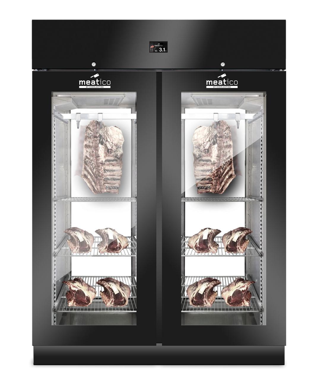 Шафа холодильна Meatico AC9618 STG GREEN MEAT 1500 BLACK PANORAMA