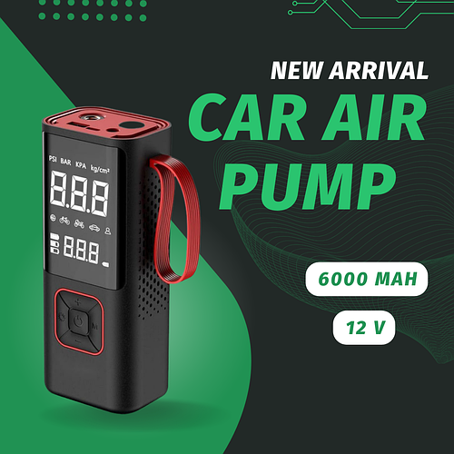 Компрессор аккумуляторный для подкачки шин Car Air Pump 6000 mAh Ручной ...
