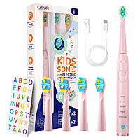 Дитяча звукова зубна щітка Seago SG2303 Рожева від 3 років 4 насадки