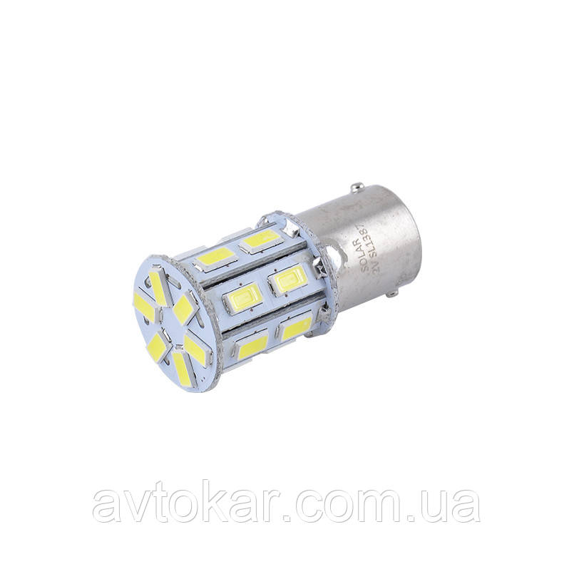 Світлодіодні LED автолампи SOLAR Premium Line 12 V S25 BA15s 20SMD 5730 white блістер 2шт (SL1387) AVK, фото 1