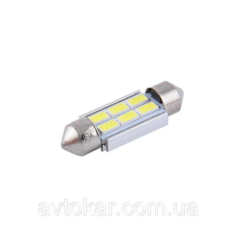 Світлодіодні LED автолампи SOLAR Premium Line 12 V SV85 T11x36 6SMD 5730 CANBUS white блістер 2шт (SL1360) AVK, фото 1