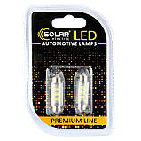 Світлодіодні LED автолампи SOLAR Premium Line 12 V SV85 T11x39 6SMD 2835 white блістер 2шт (SL1351) AVK, фото 2