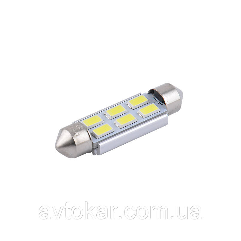 Світлодіодні LED автолампи SOLAR Premium Line 12 V SV85 T11x41 6SMD 5730 CANBUS white блістер 2шт (SL1361) AVK, фото 1