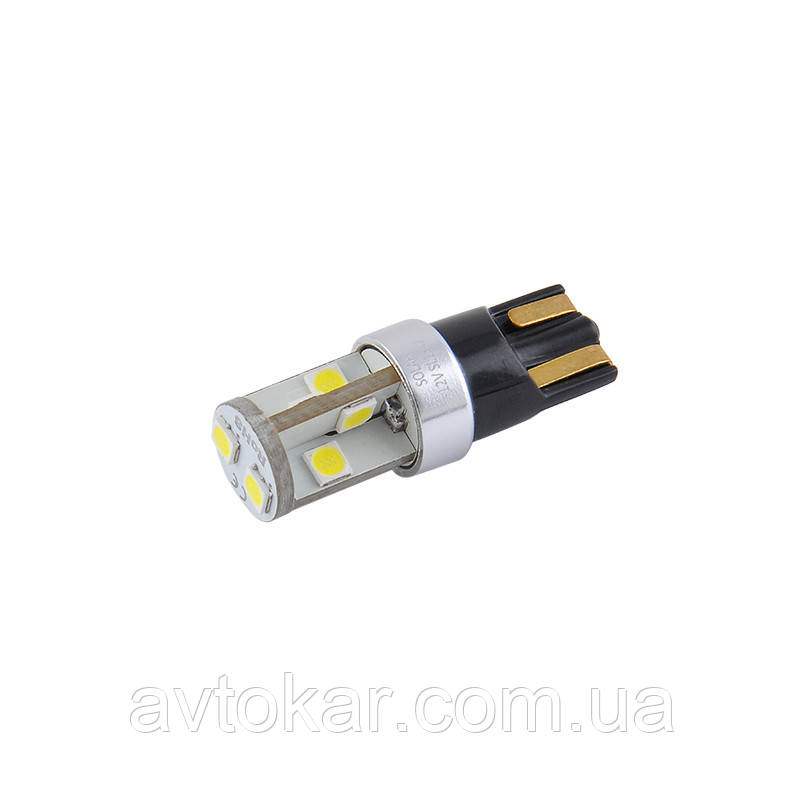 Світлодіодні LED автолампи SOLAR Premium Line 12 V T10 W21x95d 10SMD 3030 10 W 250 lm CANBUS white блістер 2 ШТ AVK, фото 1