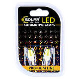 Світлодіодні LED автолампи SOLAR Premium Line 12 V T10 W21x95d 1COB white блістер 2шт (SL1337) AVK, фото 2