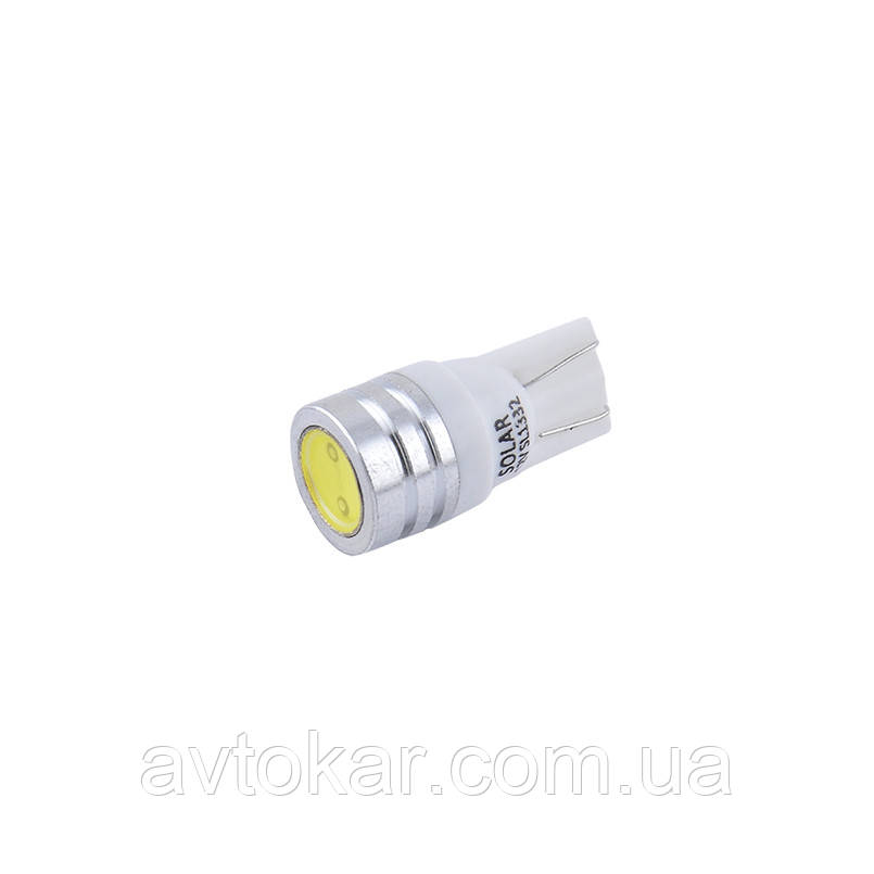 Світлодіодні LED автолампи SOLAR Premium Line 12 V T10 W21x95d 1SMD 1W white блістер 2шт (SL1332) AVK, фото 1