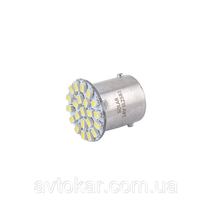 Світлодіодні LED автолампи SOLAR Premium Line 24 V G185 BA15s 22SMD 3020 white блістер 2шт (SL2581) AVK, фото 1