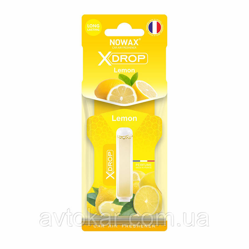 Ароматизатор целюлозний з капсулою Nowax серія X Drop - Lemon (25шт/ящ) AVK, фото 1