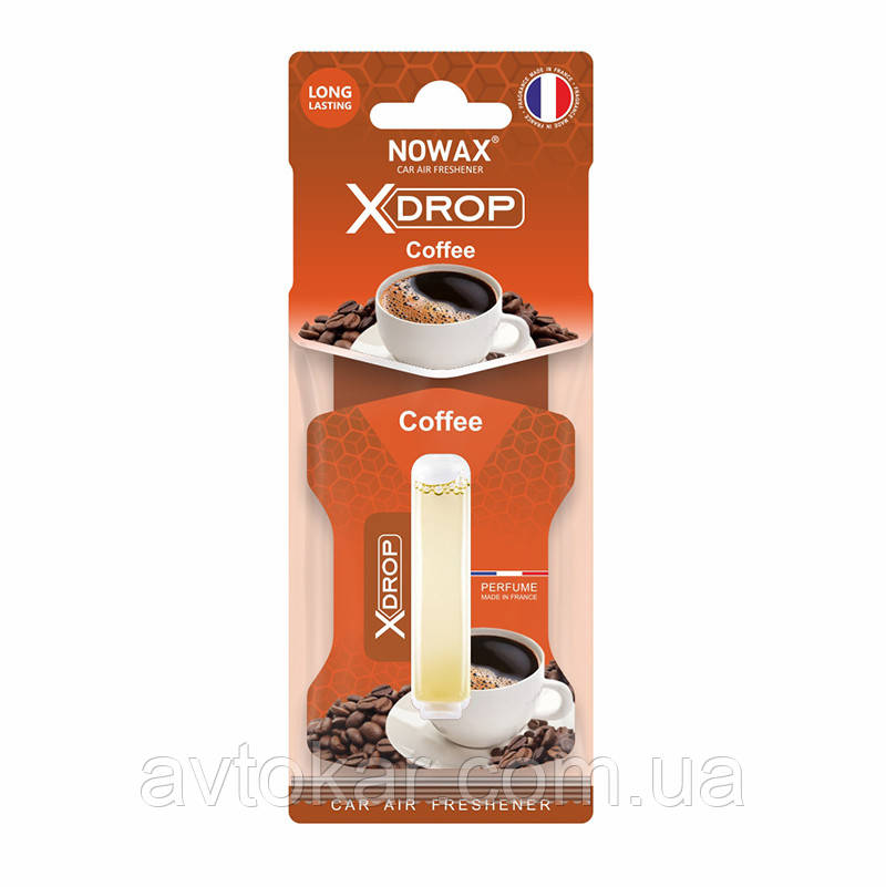 Ароматизатор целюлозний з капсулою Nowax серія X Drop - Coffee (25шт/ящ) AVK, фото 1