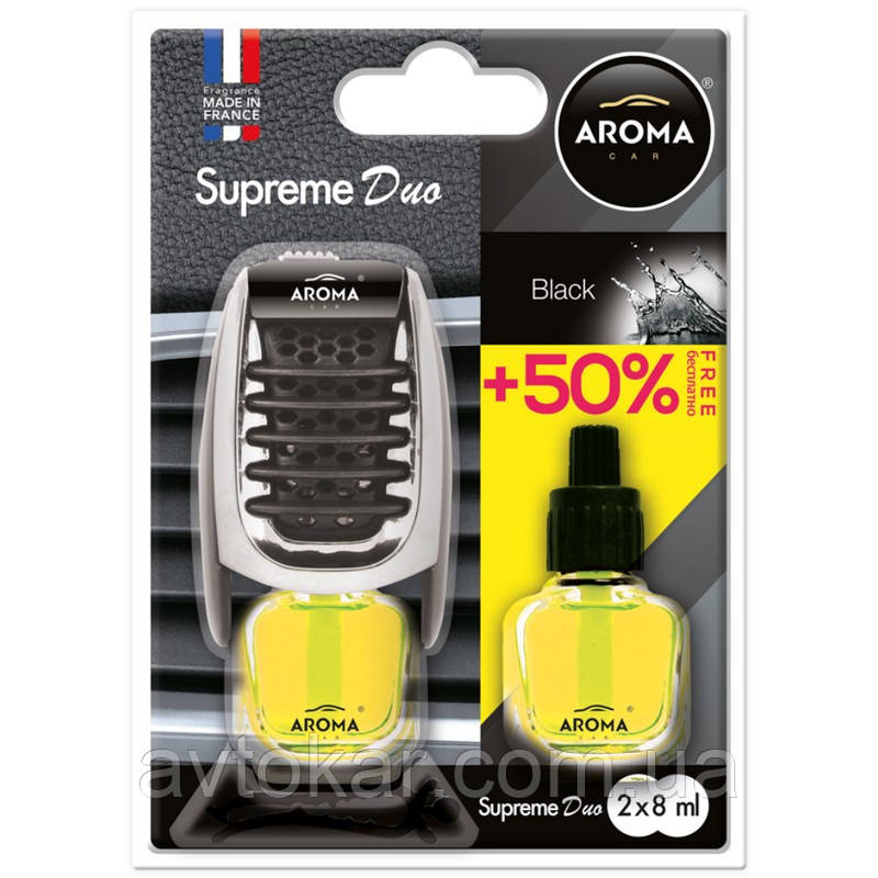 Ароматизатор Aroma Car Supereme DUO Slim 8ml Black AVK, фото 1