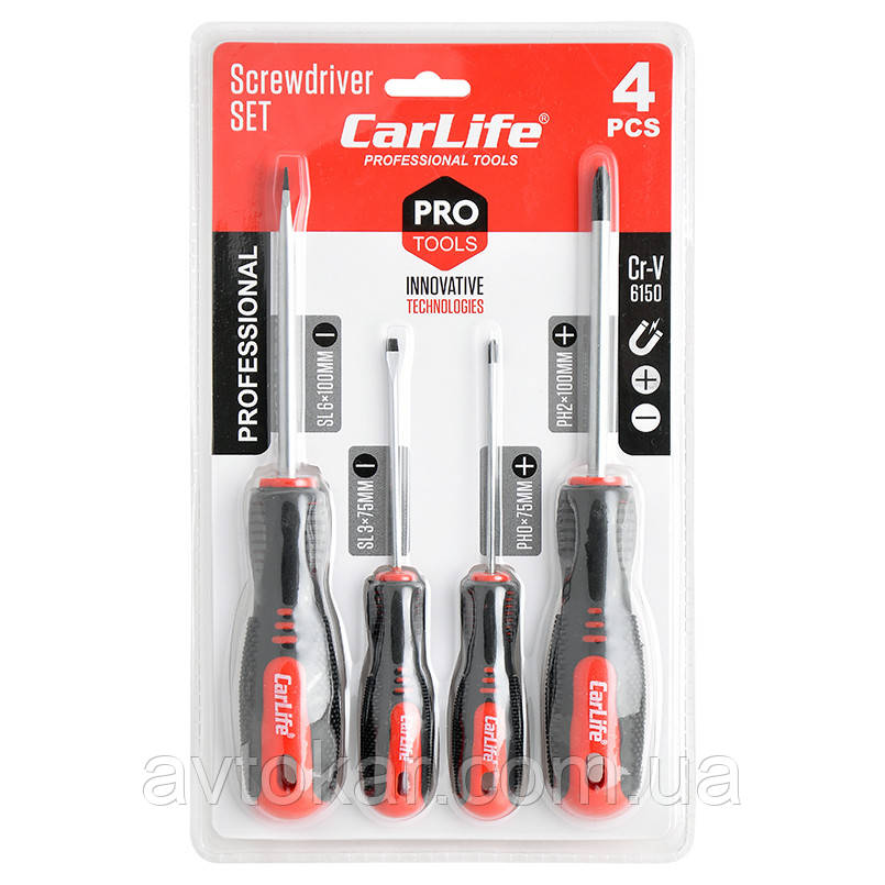 Набір викруток CarLife 4 шт. Cr-V 6150 (WR6904) AVK, фото 1