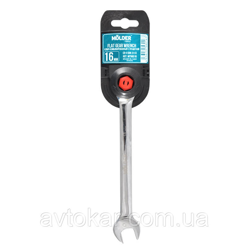Ключ комбінований з тріскачкою 16 мм MOLDER CR-V (MT56016) AVK, фото 1