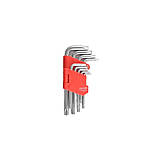 Набір Г-подібних ключів CARLIFE TORX короткий 9 шт (WR 2111). Торцевий ключ шестигранник із закотом AVK, фото 3