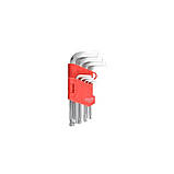 Набір Г-подібних ключів CARLIFE кулястий шестигранник довгий 9 шт (WR 2117). Торцевий ключ із закотом AVK, фото 2