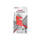 Набір Г-подібних ключів CARLIFE кулястий шестигранник довгий 9 шт (WR 2117). Торцевий ключ із закотом AVK, фото 3