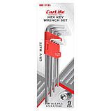 Набір Г-подібних ключів CARLIFE шестигранник довгий 9 шт (WR 2116). Торцевий ключ із закотом AVK, фото 3