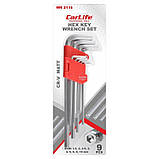 Набір Г-подібних ключів CARLIFE шестигранник довгий 9 шт (WR 2116). Торцевий ключ із закотом AVK, фото 4