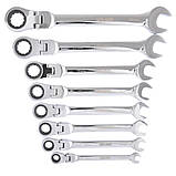 Набір ключів для авто комбінованих MOLDER CR-V з тріскачкою та карданом (8 шт.) 8-19 мм MT57108 AVK, фото 3