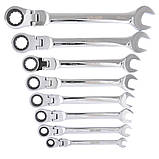 Набір ключів для авто комбінованих MOLDER CR-V з тріскачкою та карданом (8 шт.) 8-19 мм MT57108 AVK, фото 4