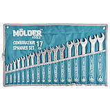 Набір ключів комбінованих MOLDER Німеччина CR-V 17 шт (6-24 мм) MT58117 Рожевий гайковий ключ AVK, фото 2