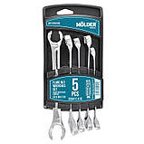 Набір ключів розрізних MOLDER CR-V 5 шт 8х10-15х17 мм MT54105. Розрізний ключ AVK, фото 2