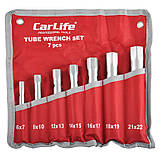 Набір ключів торцевих трубчастих CARLIFE (7 шт.) 6х7-21х22 мм WR2222. Торцевий ключ AVK, фото 2